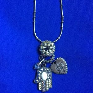 Hamsa & Heart Charm Necklace